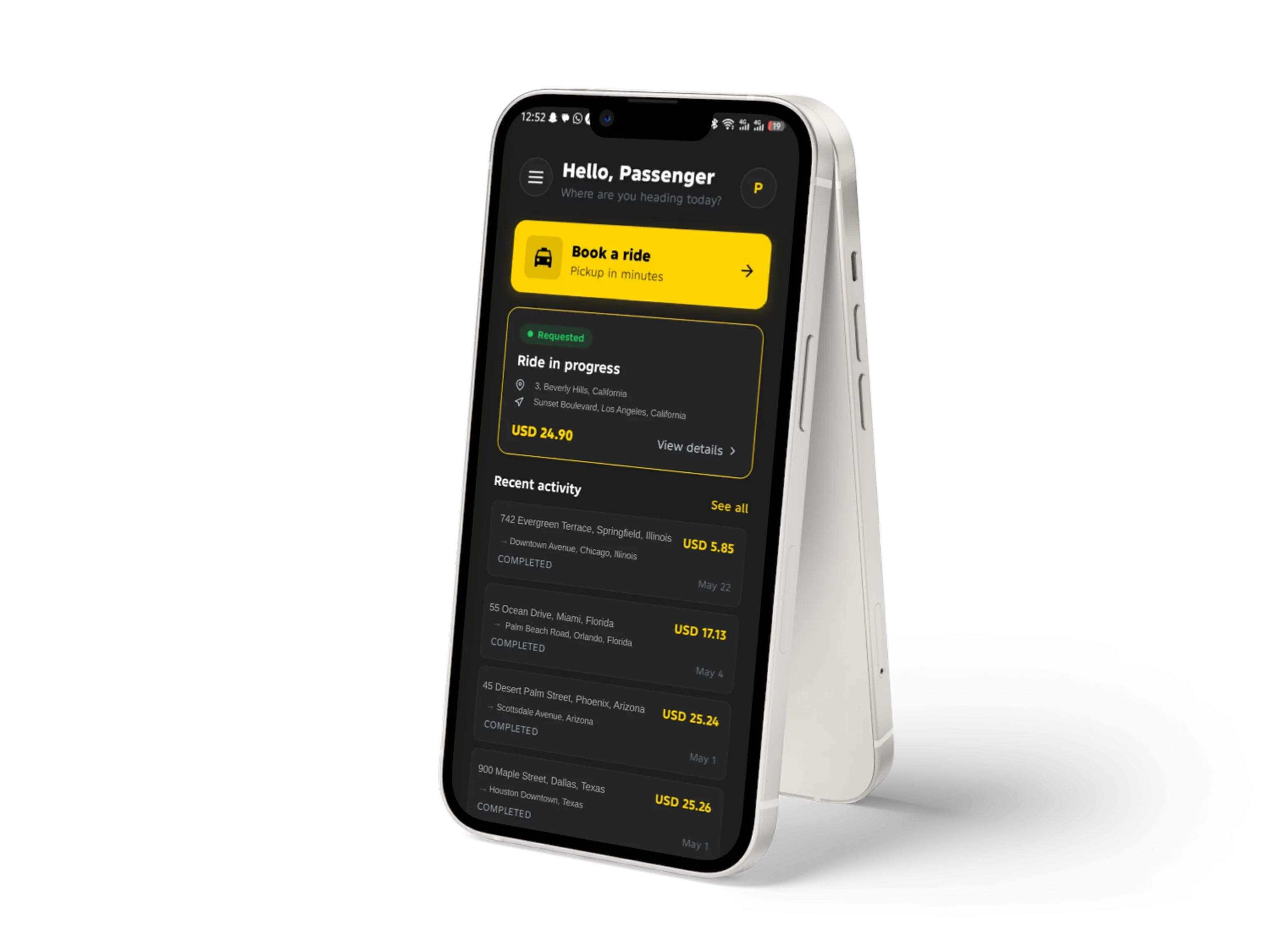 Rydofleet passenger app